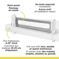 Top-of-Mattress Bed Rail - Grey