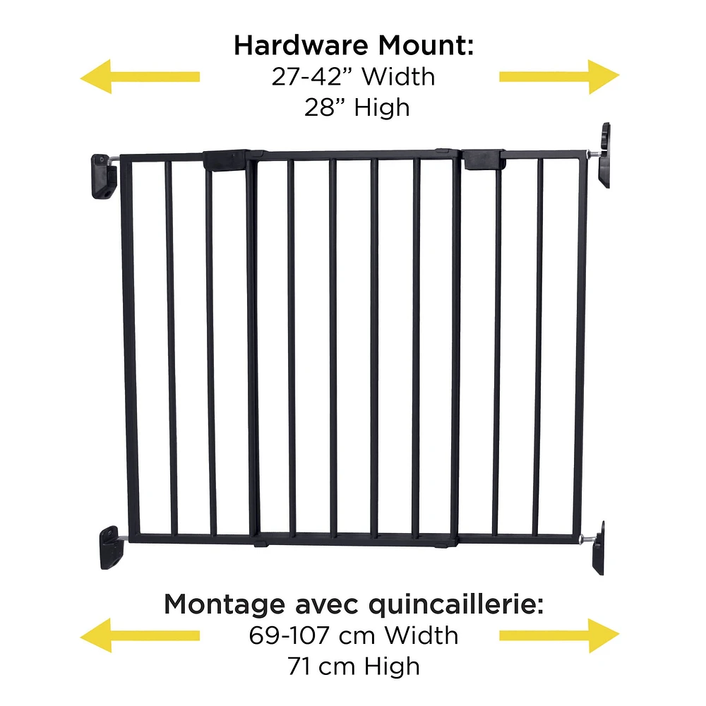 Barrière en métal extensible Haut des escaliers - Noir