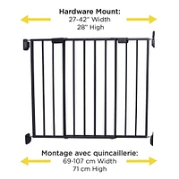 Barrière en métal extensible Haut des escaliers - Noir