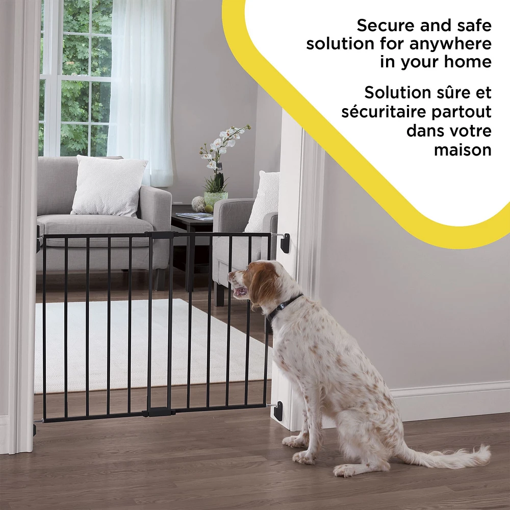 Barrière en métal extensible Haut des escaliers - Noir