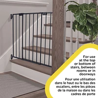 Barrière en métal extensible Haut des escaliers - Noir