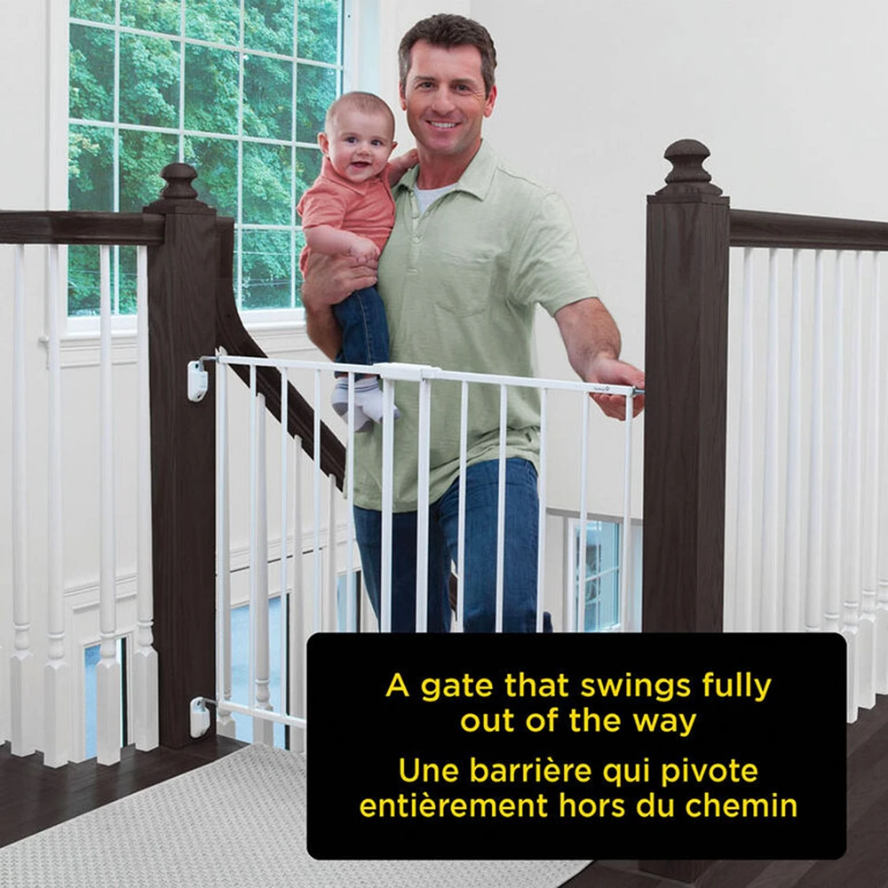 Top of Stairs Expanding Metal Gate - White