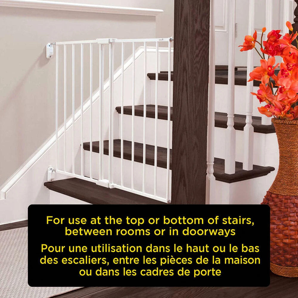 Top of Stairs Expanding Metal Gate - White