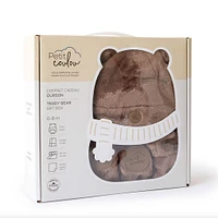 Teddy bear gift box for baby (4 accessories) - Moka 0-6M