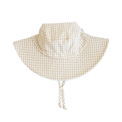 Sun hat Gingham 0-6m - Cream Beige