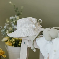Sun hat Gingham 0-6m - Cream Beige