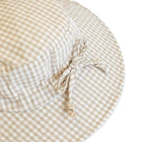 Sun hat Gingham 0-6m - Cream Beige