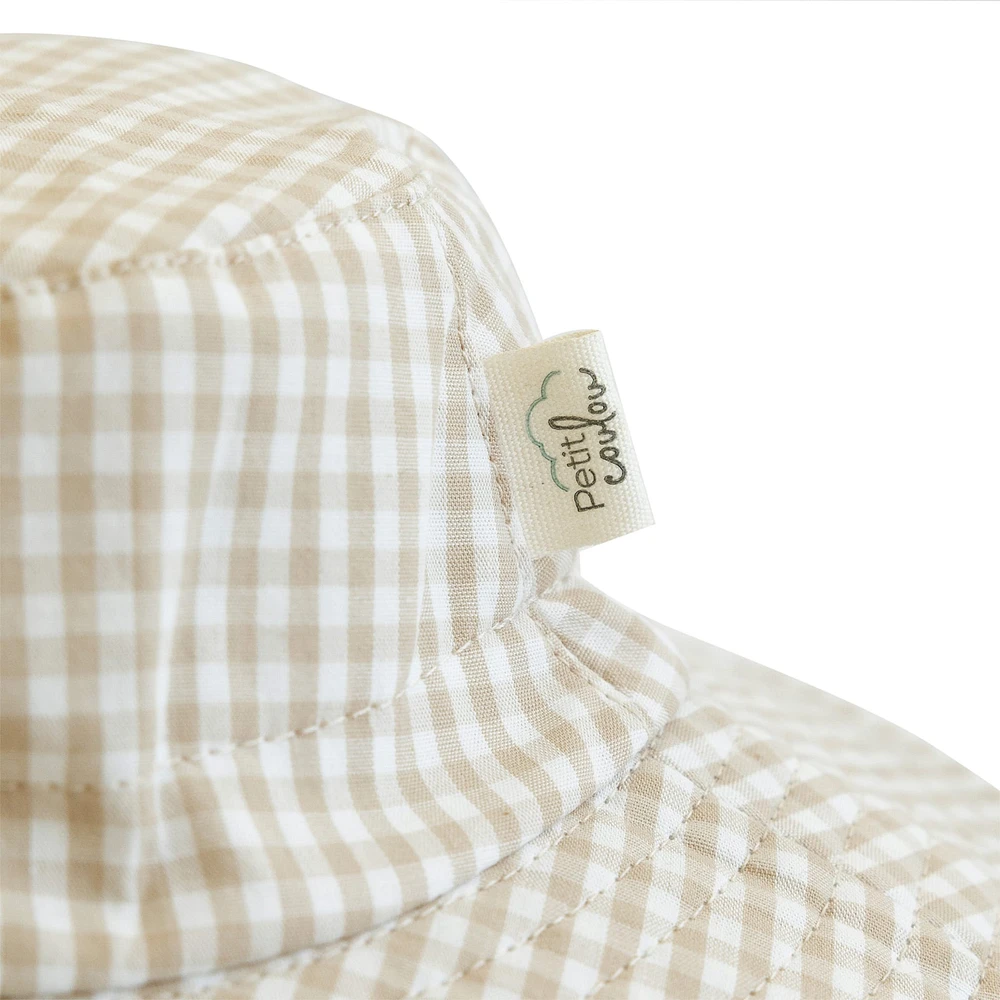 Sun hat Gingham 0-6m - Cream Beige