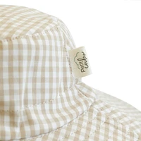 Sun hat Gingham 0-6m - Cream Beige