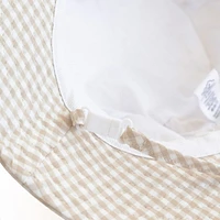 Sun hat Gingham 0-6m - Cream Beige