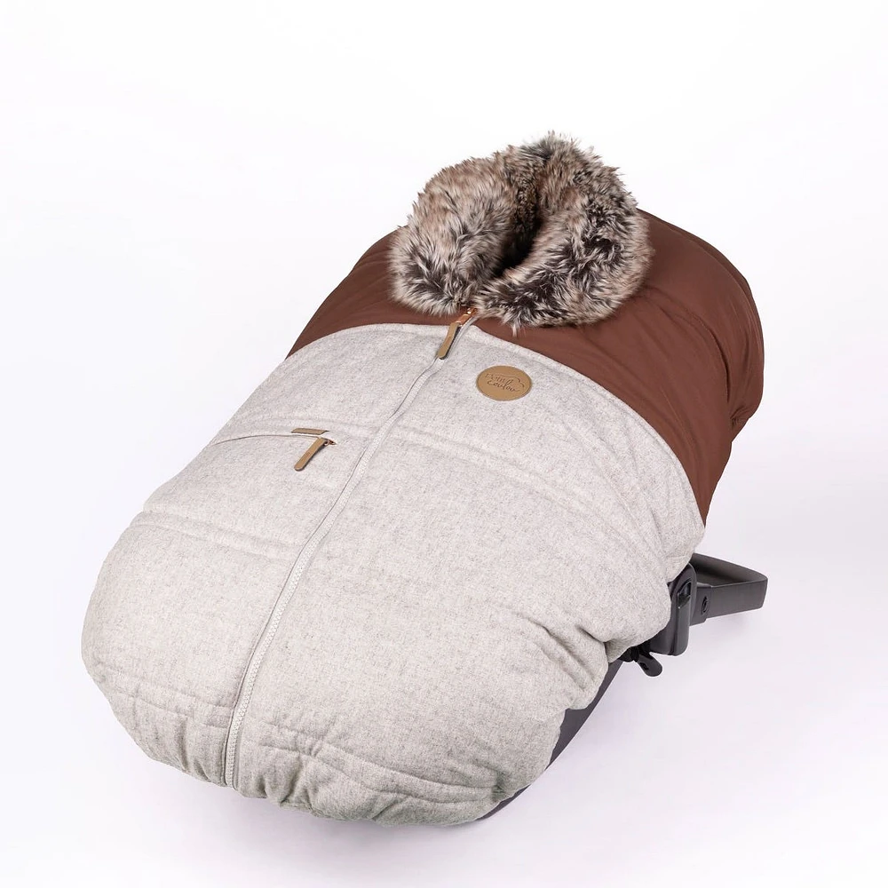 3 Seasons Car Seat Cover - Wool Collection - Choco