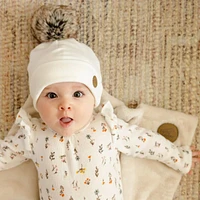 Tuque Pompon 0-6mois - Crème