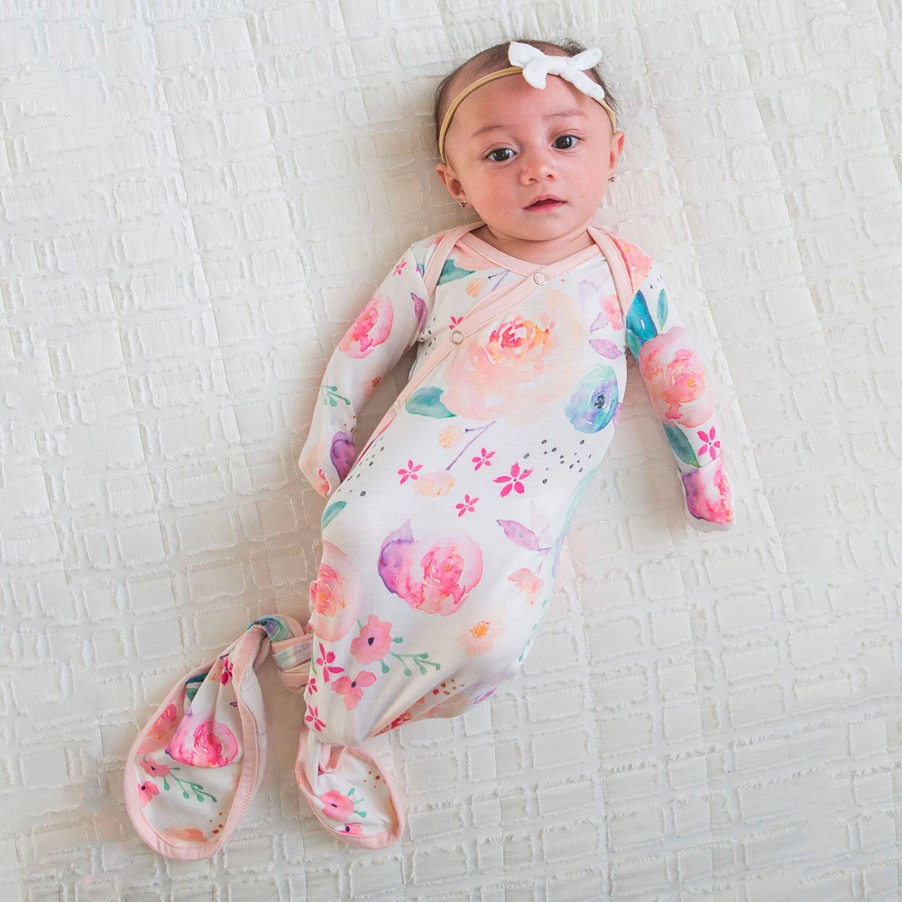 Knotted Gown 0m+ - Bloom Flower