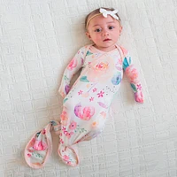 Knotted Gown 0m+ - Bloom Flower