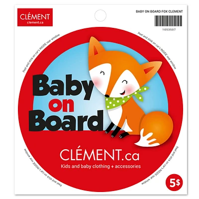 Autocollant Bébé À Bord - Renard (Anglais)