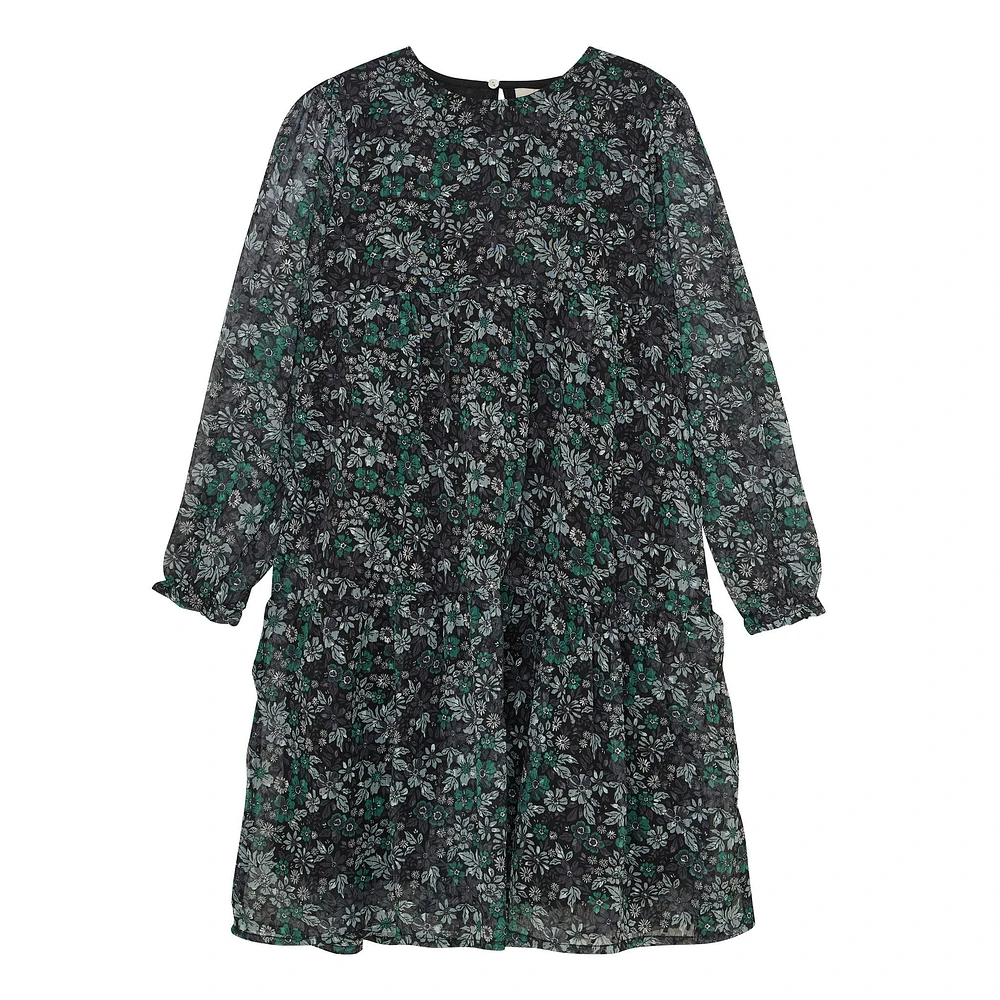 Flower Dobby Dress 7-14y