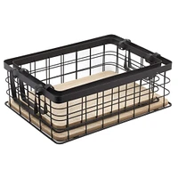 Set of 2 Modern Metal Basket- Black 