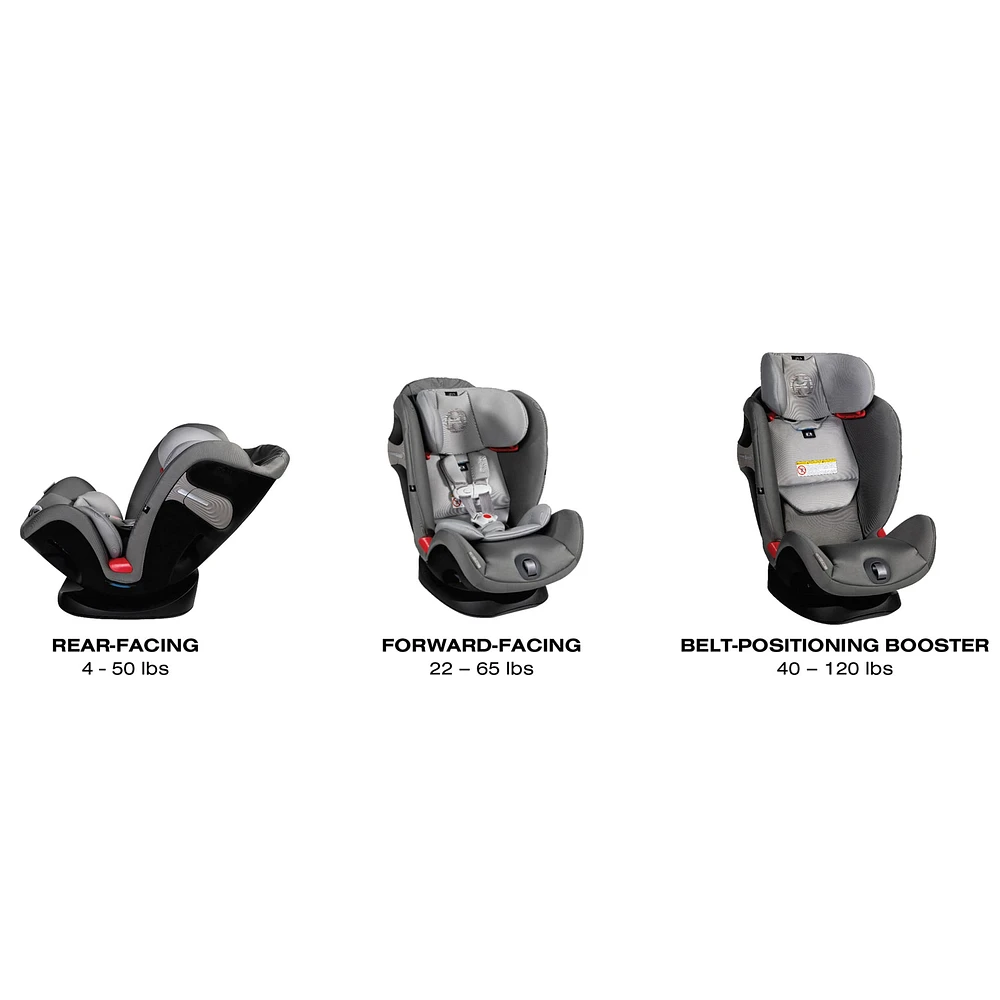 Eternis S SensorSafe Convertible Car Seat - Lavastone Black