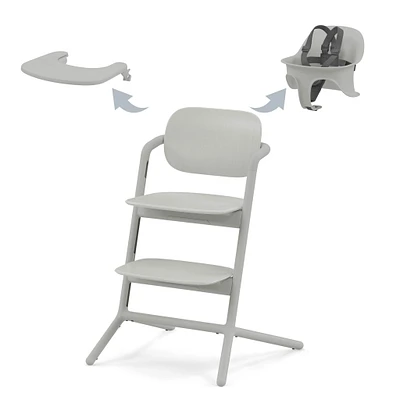 Chaise Haute 3-en-1 Lemo - Suede Gris