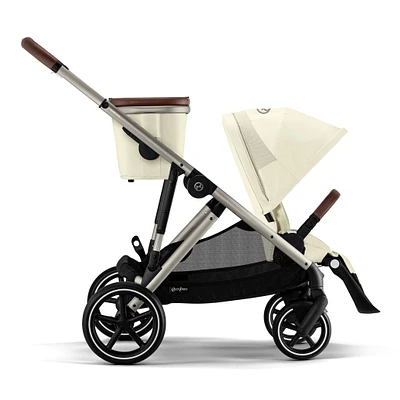 Poussette Gazelle S – Châssis couleur taupe avec siège Beige Coquillage