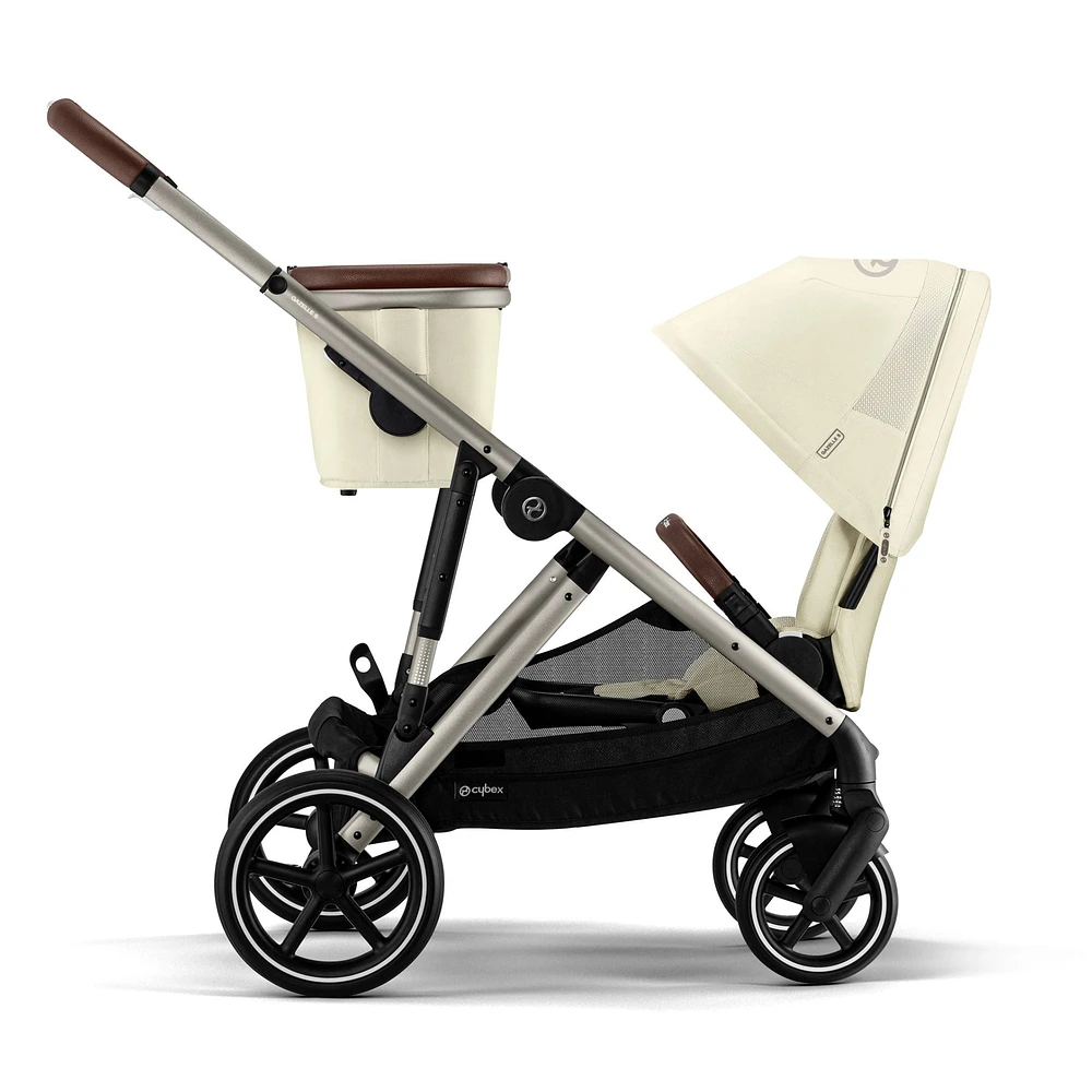 Poussette Gazelle S – Châssis couleur taupe avec siège Beige Coquillage