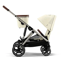 Poussette Gazelle S – Châssis couleur taupe avec siège Beige Coquillage