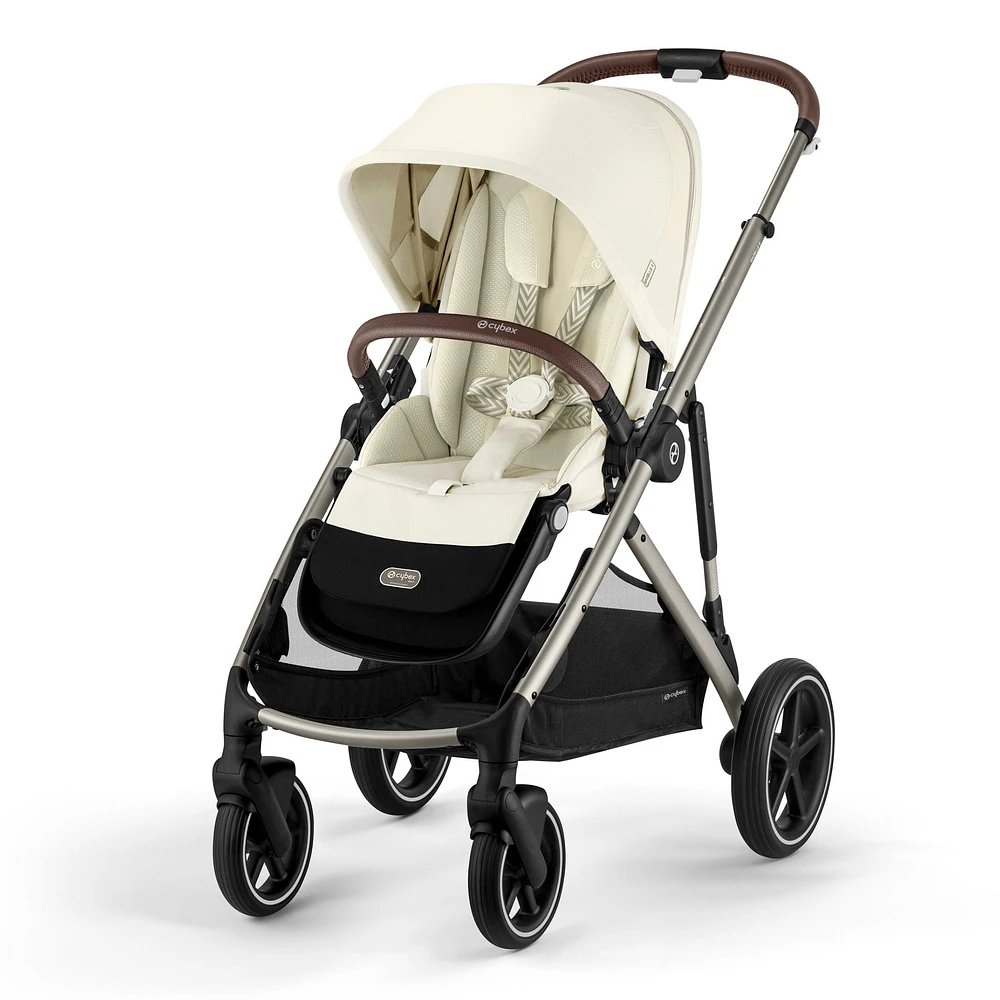 Poussette Gazelle S – Châssis couleur taupe avec siège Beige Coquillage