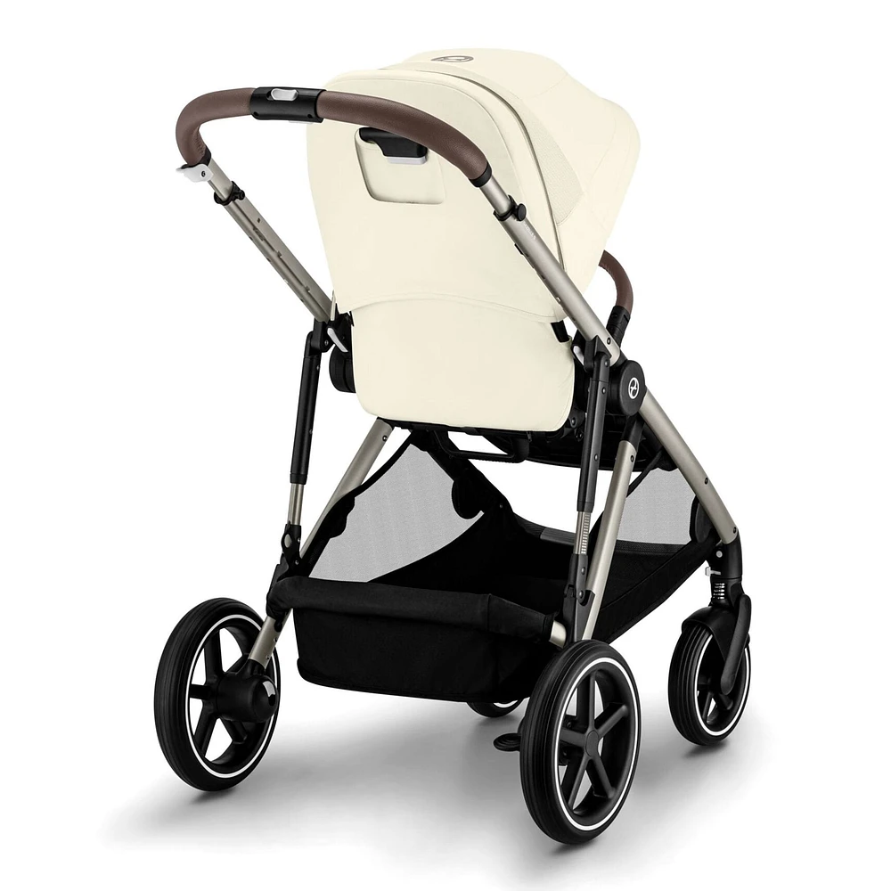 Poussette Gazelle S – Châssis couleur taupe avec siège Beige Coquillage