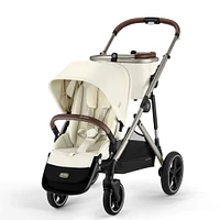 Poussette Gazelle S – Châssis couleur taupe avec siège Beige Coquillage