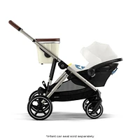 Poussette Gazelle S – Châssis couleur taupe avec siège Beige Coquillage