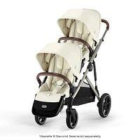 Poussette Gazelle S – Châssis couleur taupe avec siège Beige Coquillage