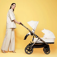 Poussette Gazelle S – Châssis couleur taupe avec siège Beige Coquillage