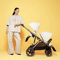Poussette Gazelle S – Châssis couleur taupe avec siège Beige Coquillage