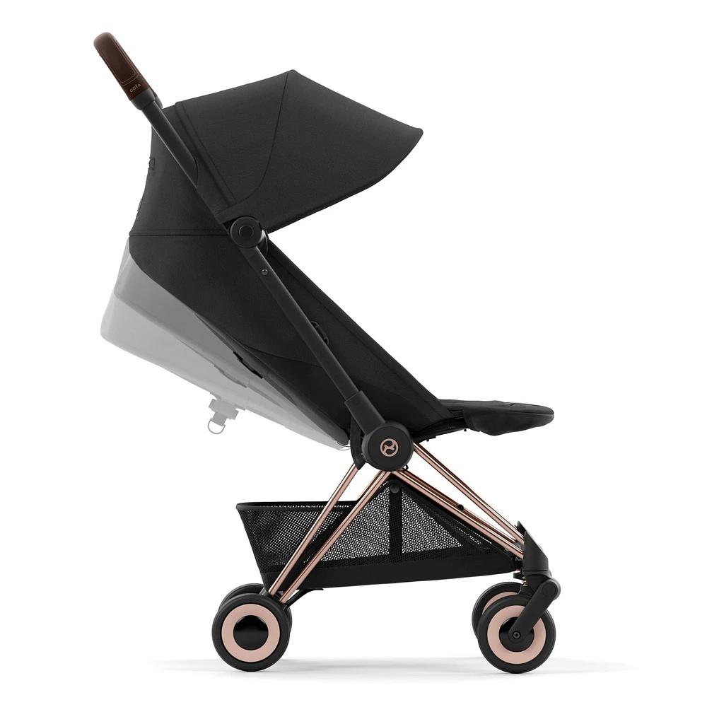 Coya Stroller - Rose Gold Frame with Sepia Black Seat