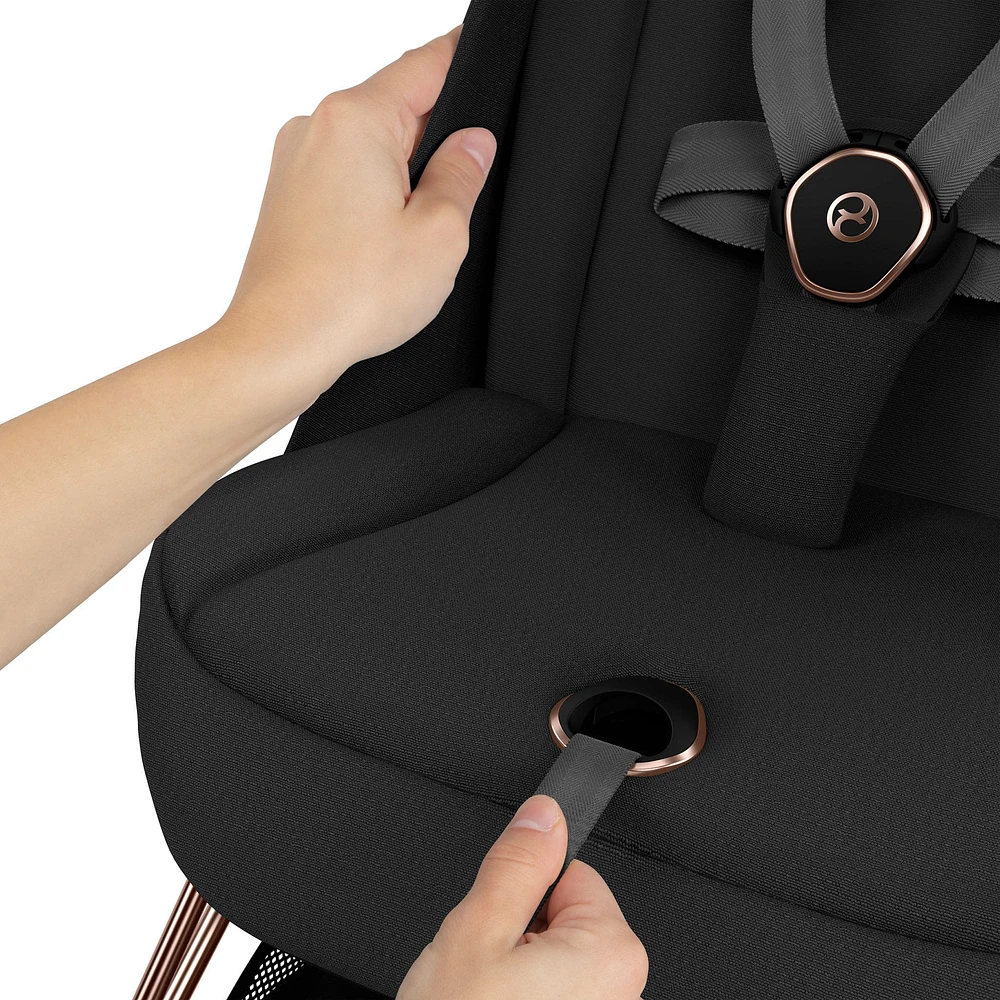 Coya Stroller - Rose Gold Frame with Sepia Black Seat