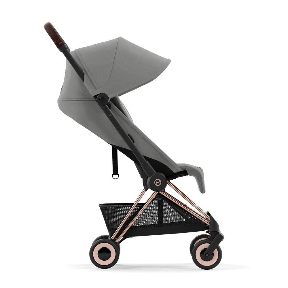 Coya Stroller - Rose Gold Frame with Mirage Grey Seat