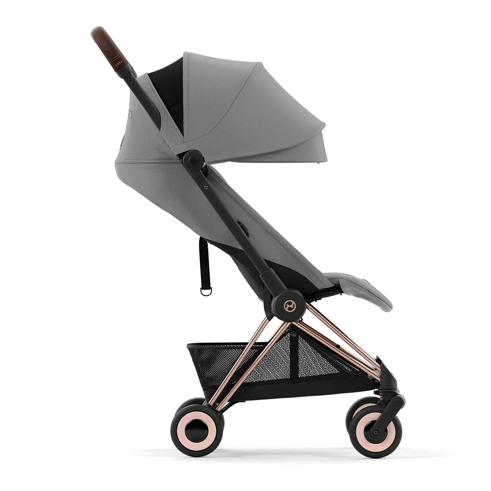 Coya Stroller - Rose Gold Frame with Mirage Grey Seat