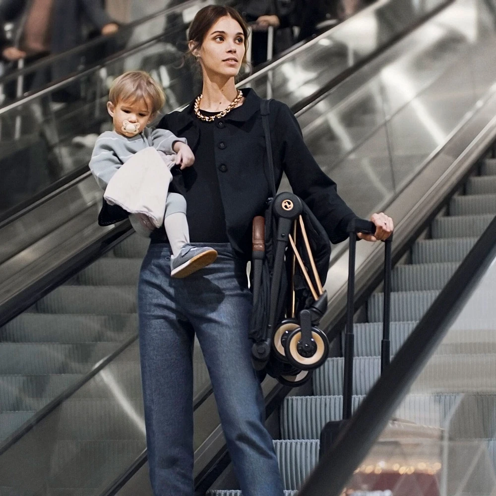 Coya Stroller - Rose Gold Frame with Off-White Seat