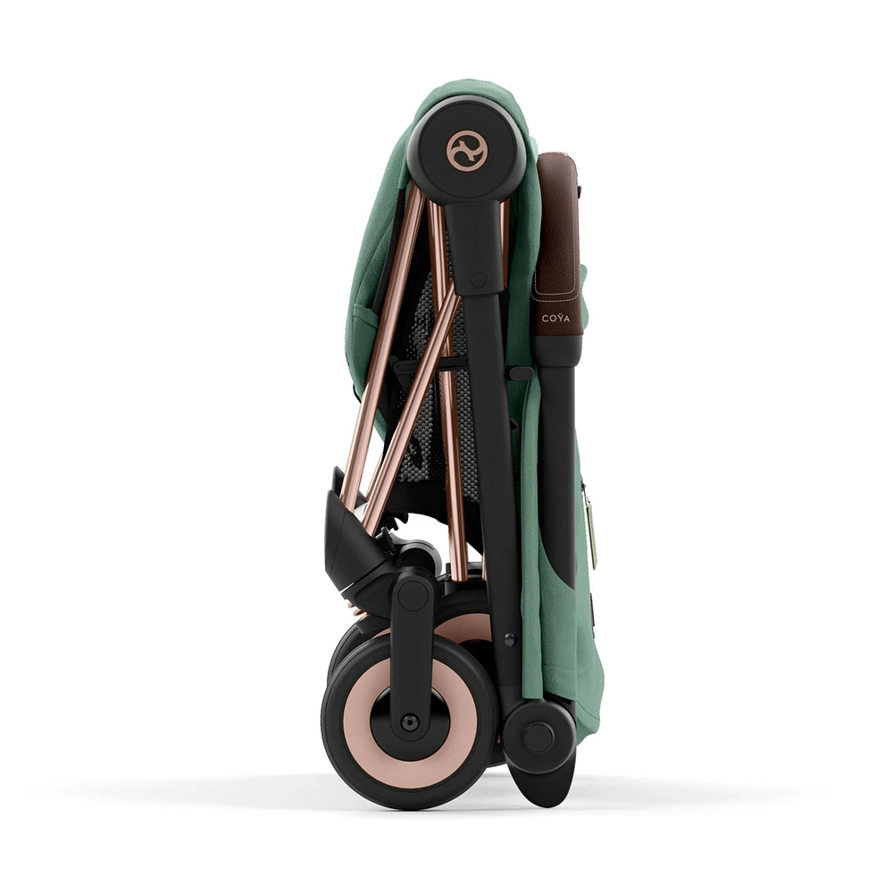 Coya Stroller - Rose Gold Frame with Leaf Green Seat