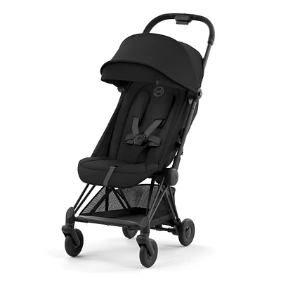 Poussette Coya - Cadre noir mat avec siège noir sépia