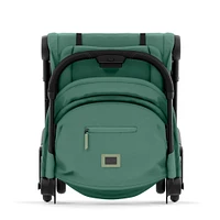 Poussette Coya - Cadre noir mat avec siège vert feuillage