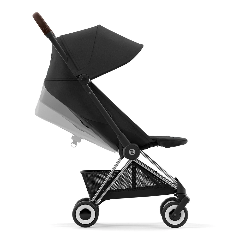 Coya Stroller - Chrome Frame with Sepia Black Seat