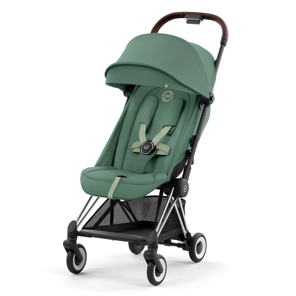 Coya Stroller - Chrome Frame with Leaf Green Seat