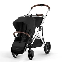 Poussette Gazelle S – Châssis couleur argent avec siège Noir Moon