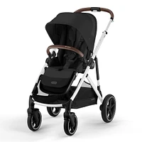 Poussette Gazelle S – Châssis couleur argent avec siège Noir Moon