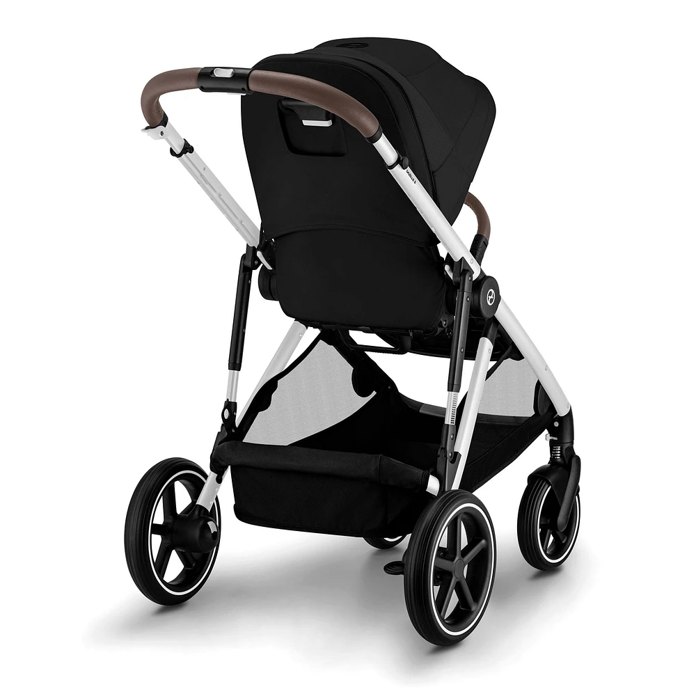 Poussette Gazelle S – Châssis couleur argent avec siège Noir Moon