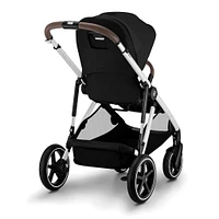 Poussette Gazelle S – Châssis couleur argent avec siège Noir Moon