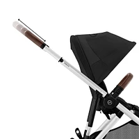 Poussette Gazelle S – Châssis couleur argent avec siège Noir Moon