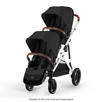 Poussette Gazelle S – Châssis couleur argent avec siège Noir Moon