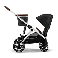 Poussette Gazelle S – Châssis couleur argent avec siège Noir Moon